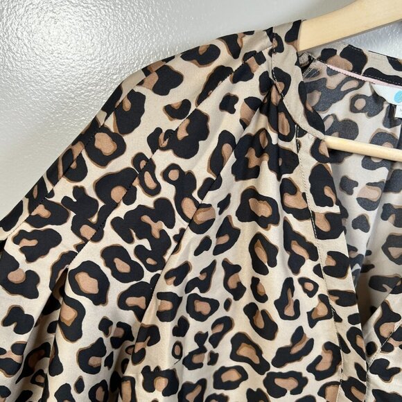 Boden Harriet Blouse Size 6 Leopard Print Bishop Sleeve Work Office Career - Picture 5 of 11